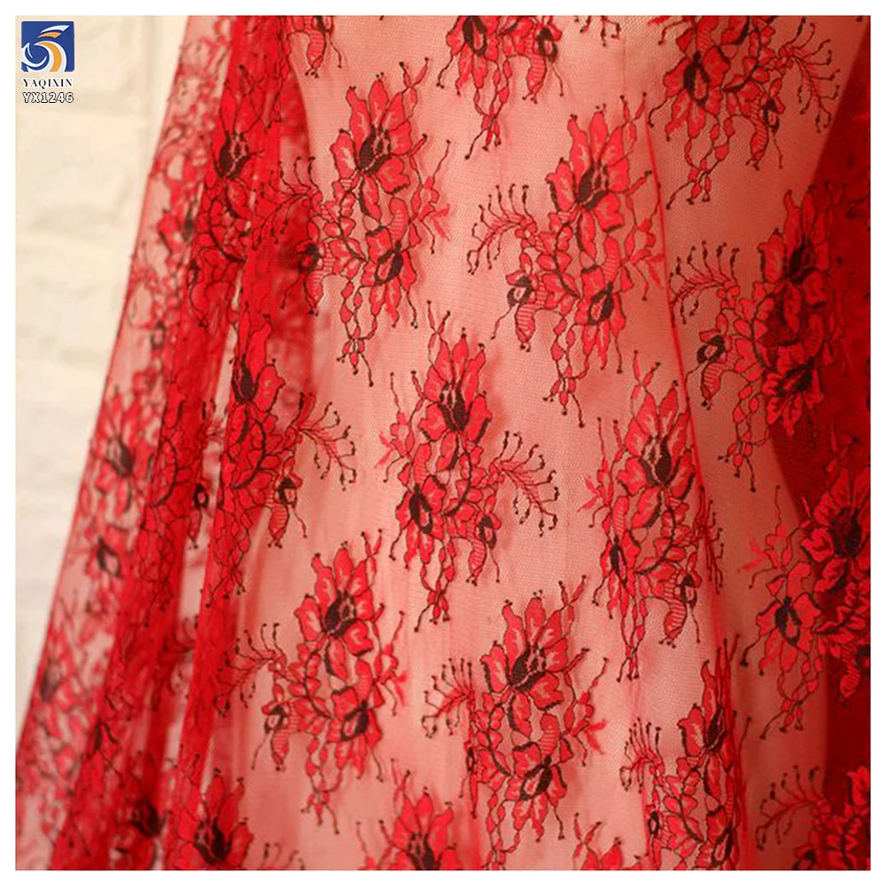 YX1246 Hot Middle East Iraq and Arabs Popular Lightweight Lace Tulle Fabric Soft Two-Tone Eyelash Lace Fabric for Woman - 图片 6
