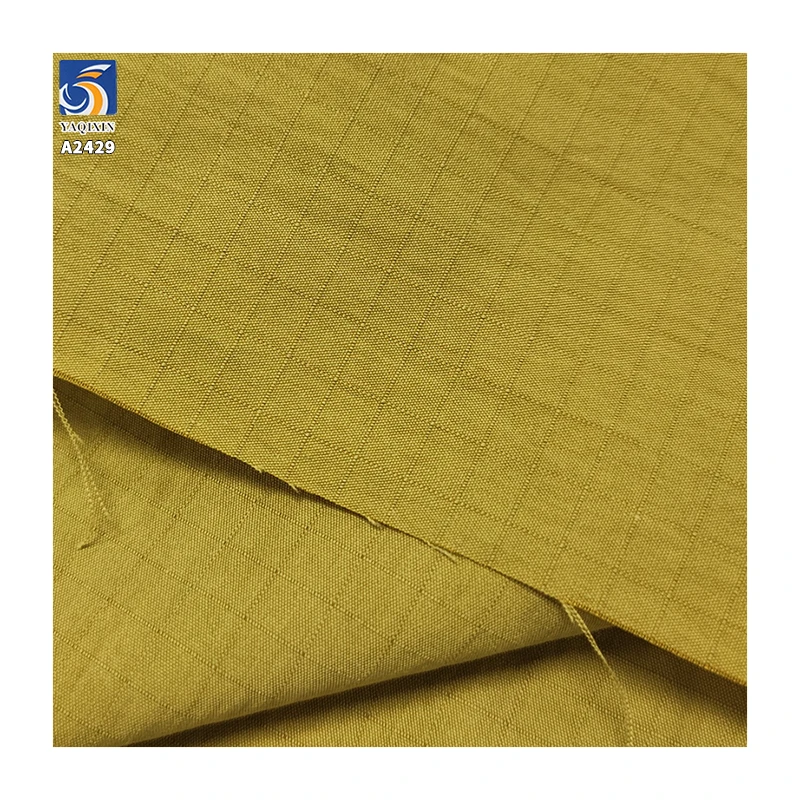 A2429 150g/m² 78% Cotton and 22% Nylon Blended 0.7cm Jacquard Plaid Fabric Textured Shirt Dress Wash-Free Plaid Fabric - 图片 6