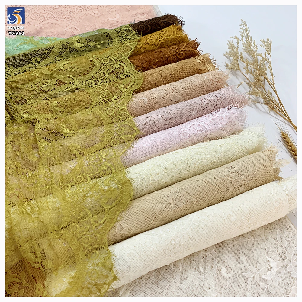 YX962 300CM*150CM Nude Skin-Colored Polyester Ivory Eyelash Lace Textile Fabrics Customized for Home Textiles Garments - 图片 3