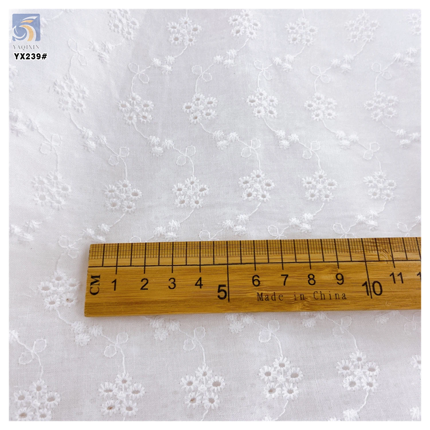 YX239 Good Quality Custom Woven Water Soluble Floral 100% Cotton Embroidery Lace Fabric - 图片 6