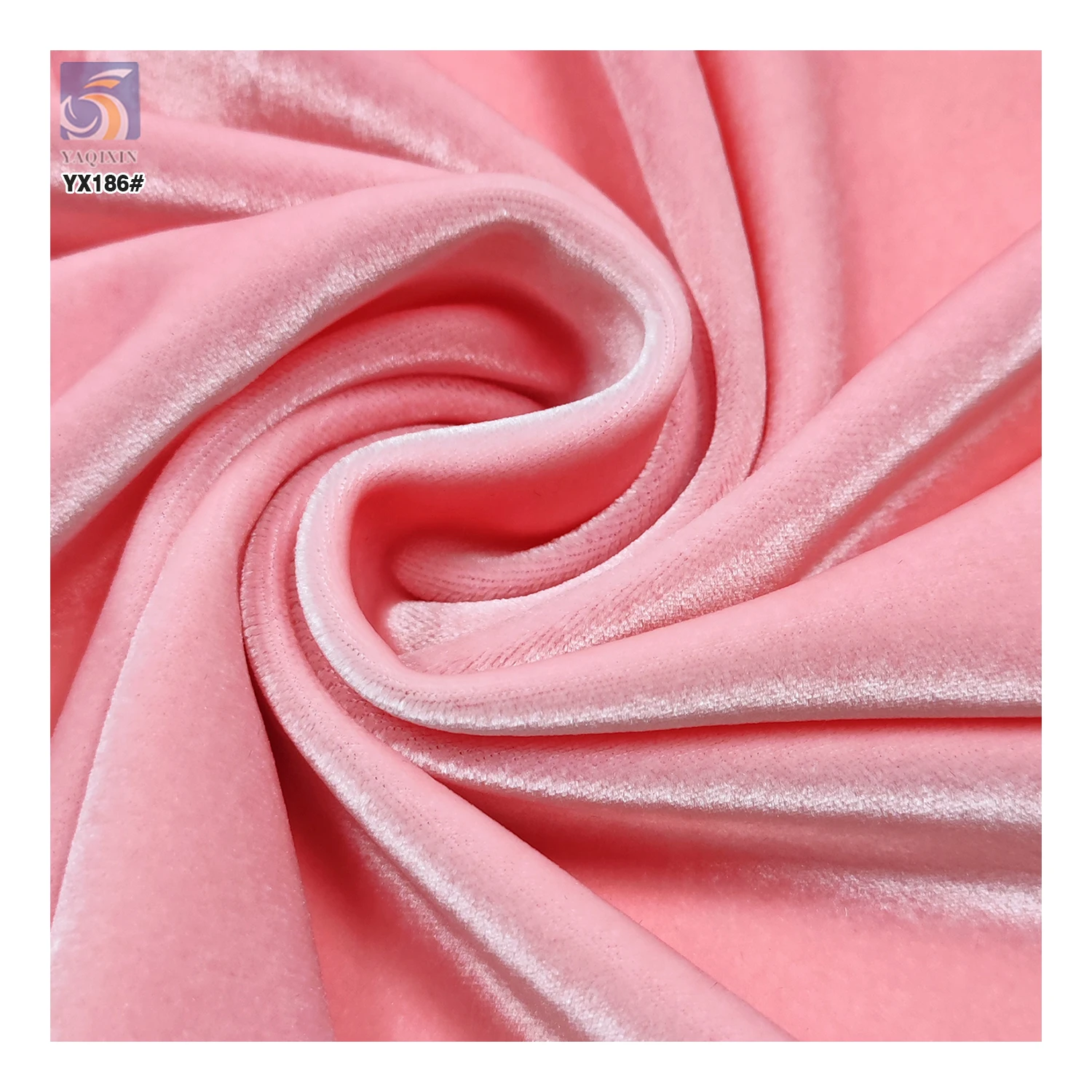 YX186 High Quality 280gsm 92% Polyester 8% Spandex Sunshine Stretch Velvet Fabric Soft Knitted Design Party Dresses Sofas - 图片 3