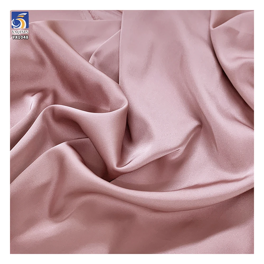 YX1048 150gsm Acetic Acid Silky Skin-Friendly Apparel Dress Satin Soft Fabric Polyester Spandex Stretch Matte Satin Fabric - 图片 2