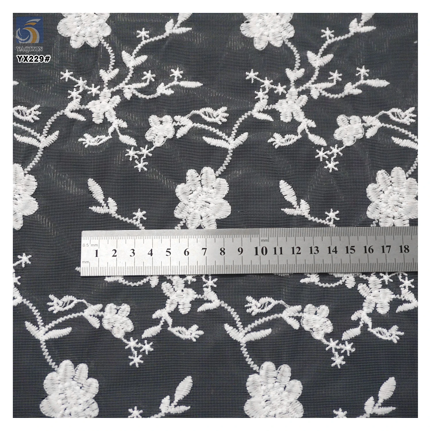 YX229 Factory Manufacturer 130cm Width Water Soluble Milk Silk Embroidery Flower Polyester Lace Fabric - 图片 6