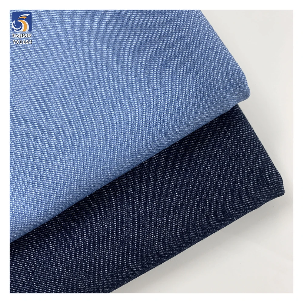 YX1054 200gsm 79 Rayon 18 Cotton 3 Spandex Blend Material Blue Denim Fabric Jeans Double Yarn Twill Denim Summer Pants Fabric - 图片 2