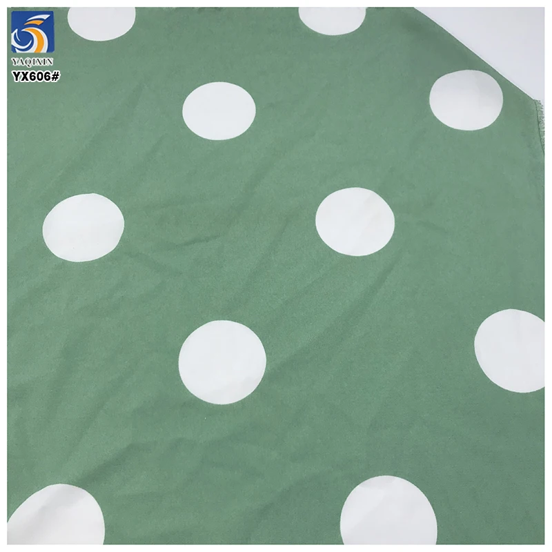 YX606 Classic Design 100D 100gsm Polyester 3MM Polka Dot Digital Printed Chiffon Fabric for Women's Long Dress - 图片 5