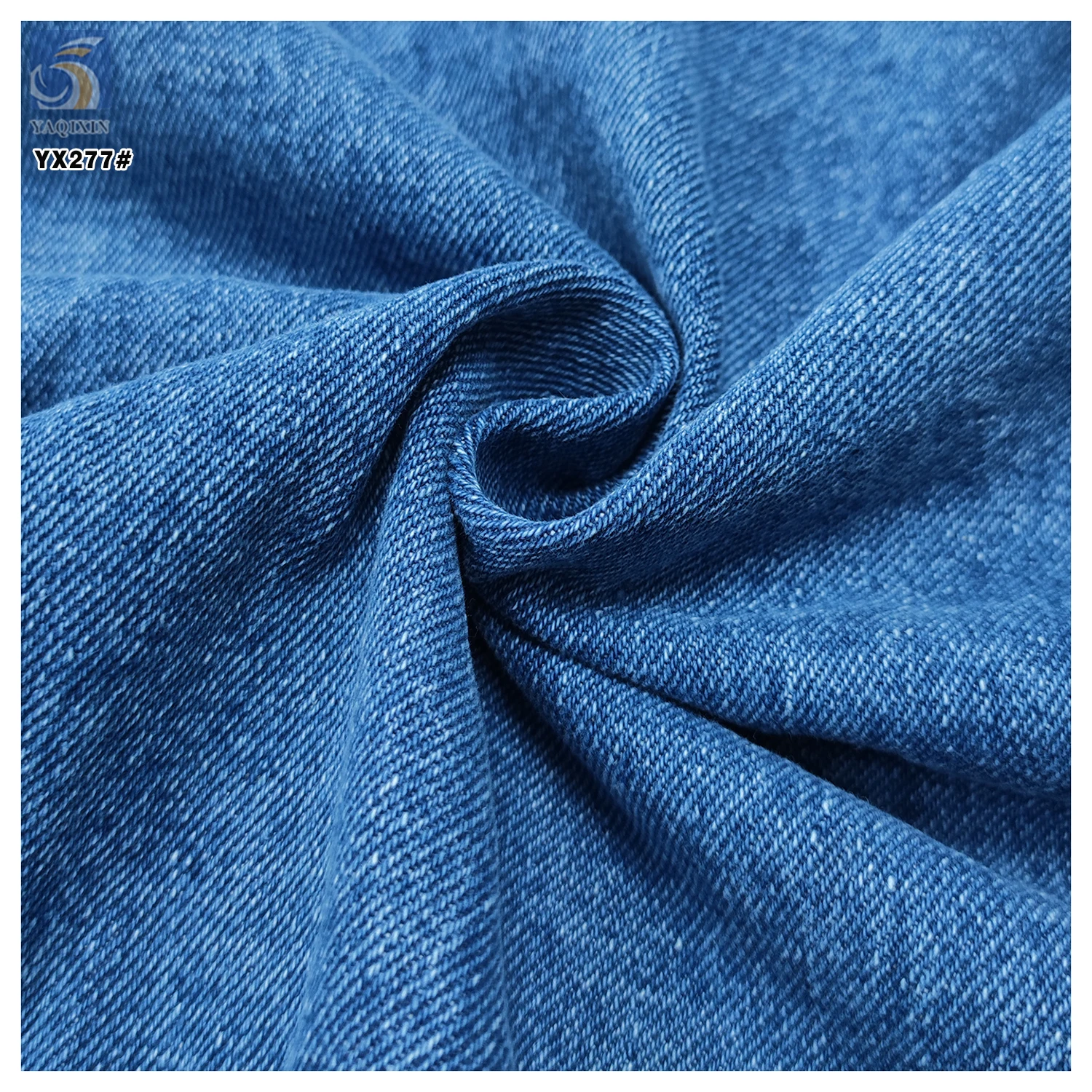 YX277 Good Quality 460gsm 100 Cotton 7*7 Denim Fabric Dark Blue Washed Woven Denim Fabric - 图片 6