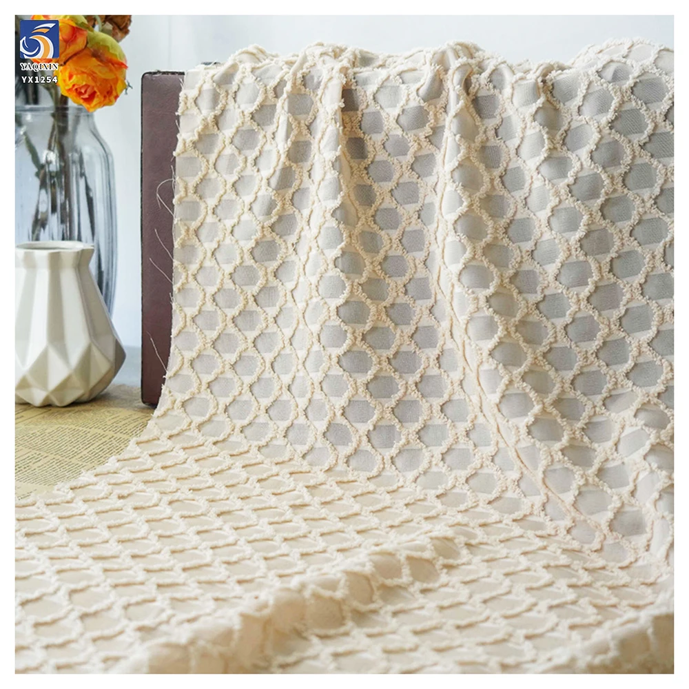 YX1254 130gsm Polyester Diamond Pattern Textured Jacquard Fabric 2026 New Spring Fashion Women's Wear Jacquard Fabric - 图片 3