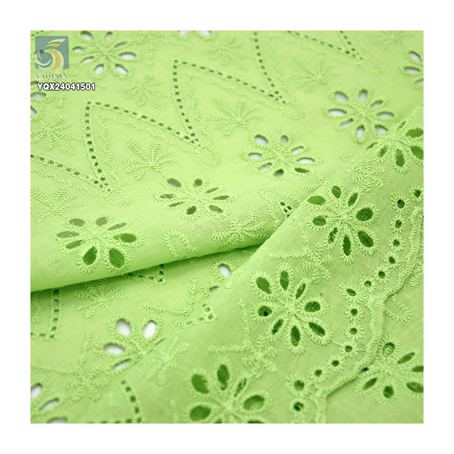 Multicolor Combed Pure Cotton Thread Embroidery Fabric Novel Design Good Price Swiss 100% Cotton Lace Fabric - 图片 5