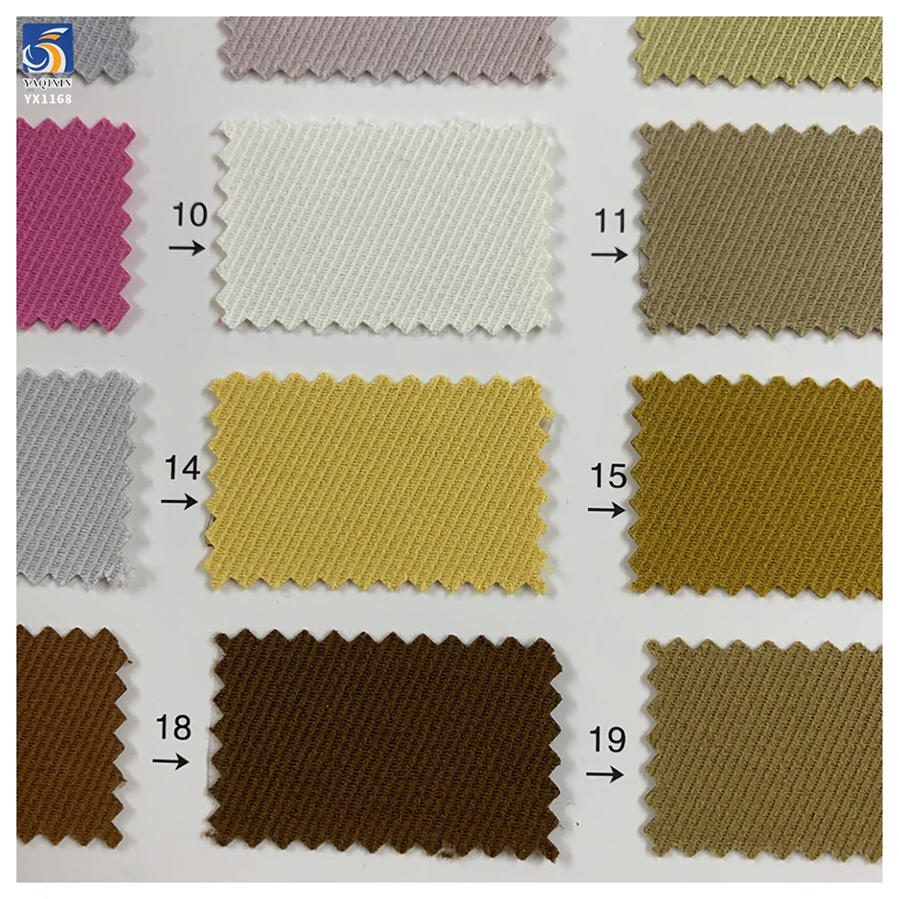 YX1168 Cheap 280gsm 100% Polyester Woven Khaki Twill Fabric for Pants Shirts Overalls Dresses Poly Coarse Twill Fabrics - 图片 6
