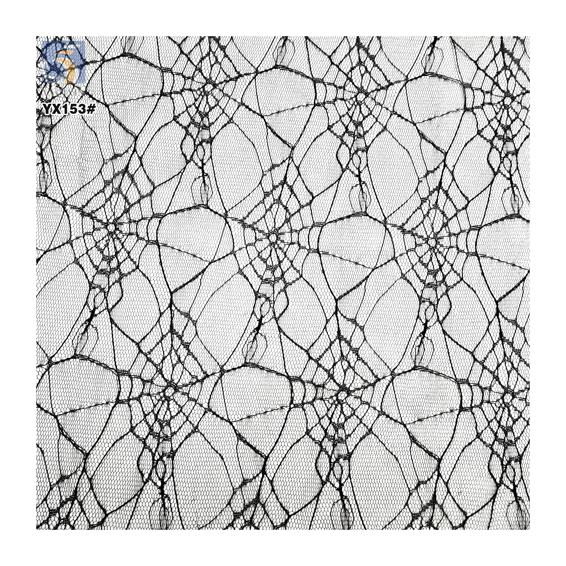 YX153 Wholesale Halloween Tulle Fabric by the Yard Spiderweb Design 100% Polyester Mesh Jacquard Fabric for Halloween - 图片 5