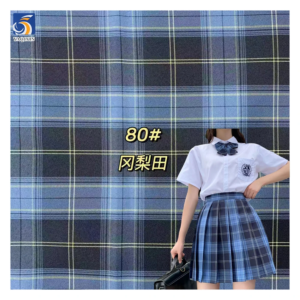 YX121 180gsm High-Quality Yarn-Dyed Checked Plaid Jk Fabrics TR Polyester/Cotton School Shirt Fabric Cheap for Sales