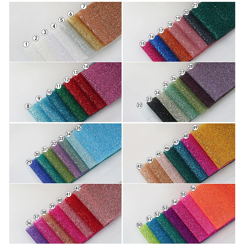 YX569 Multicolor 2025 Large Glitter Fabric Knit Mesh Sparkle Shiny Glitter Mesh Fabric for Wedding Bride Dresses - 图片 3