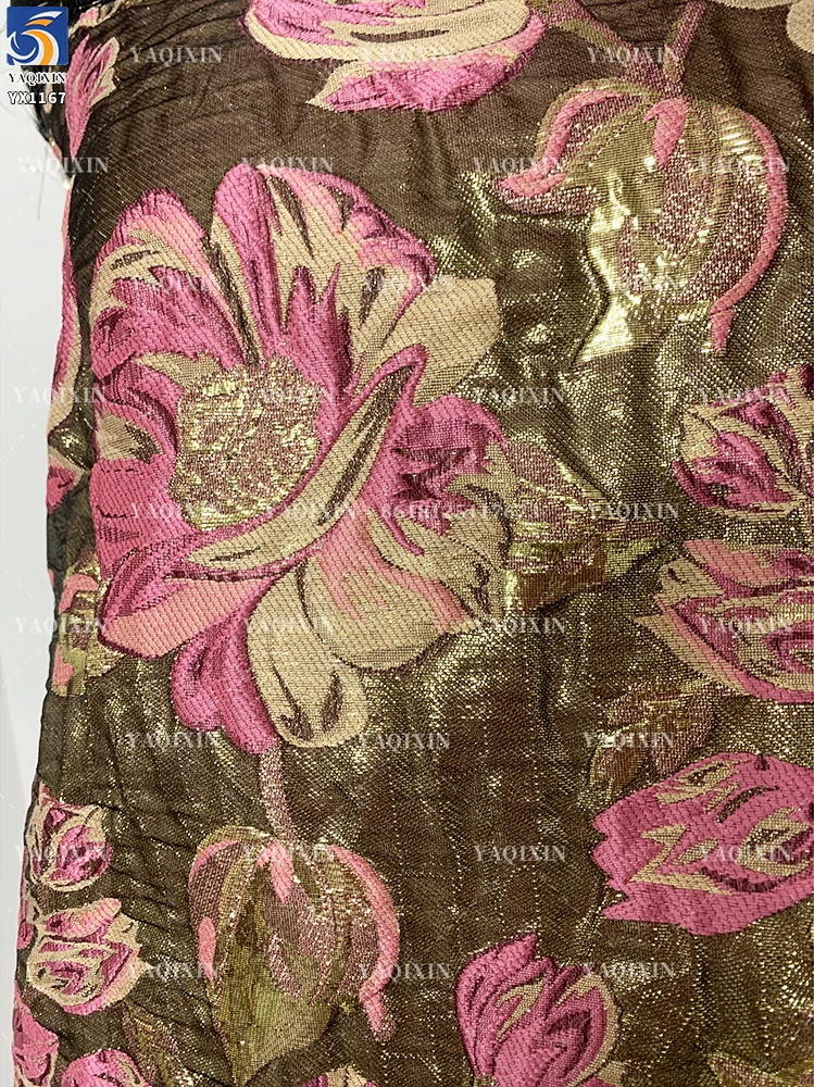 YX1164 180gsm Woven 100% Polyester 3D Jacquard Brocade Fabric Latest Woman Dresses for Clothing - 图片 4