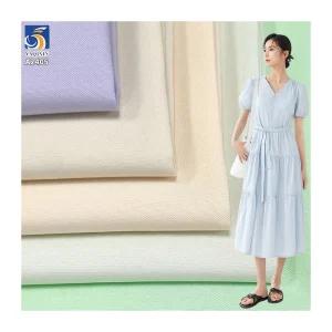 A2405 Plain 140gsm Spring and Summer Cool Cotton Casual Dress Shirt Fabric 60% Lyocell Polyester 40% Cotton Poplin Ice Fabric
