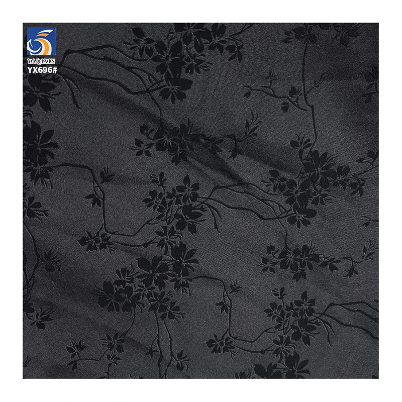YX696 New Chinese Style Satin Fabric 110gsm Polyester Rose Floral Jacquard Dress Fabric for Women in Summer - 图片 6