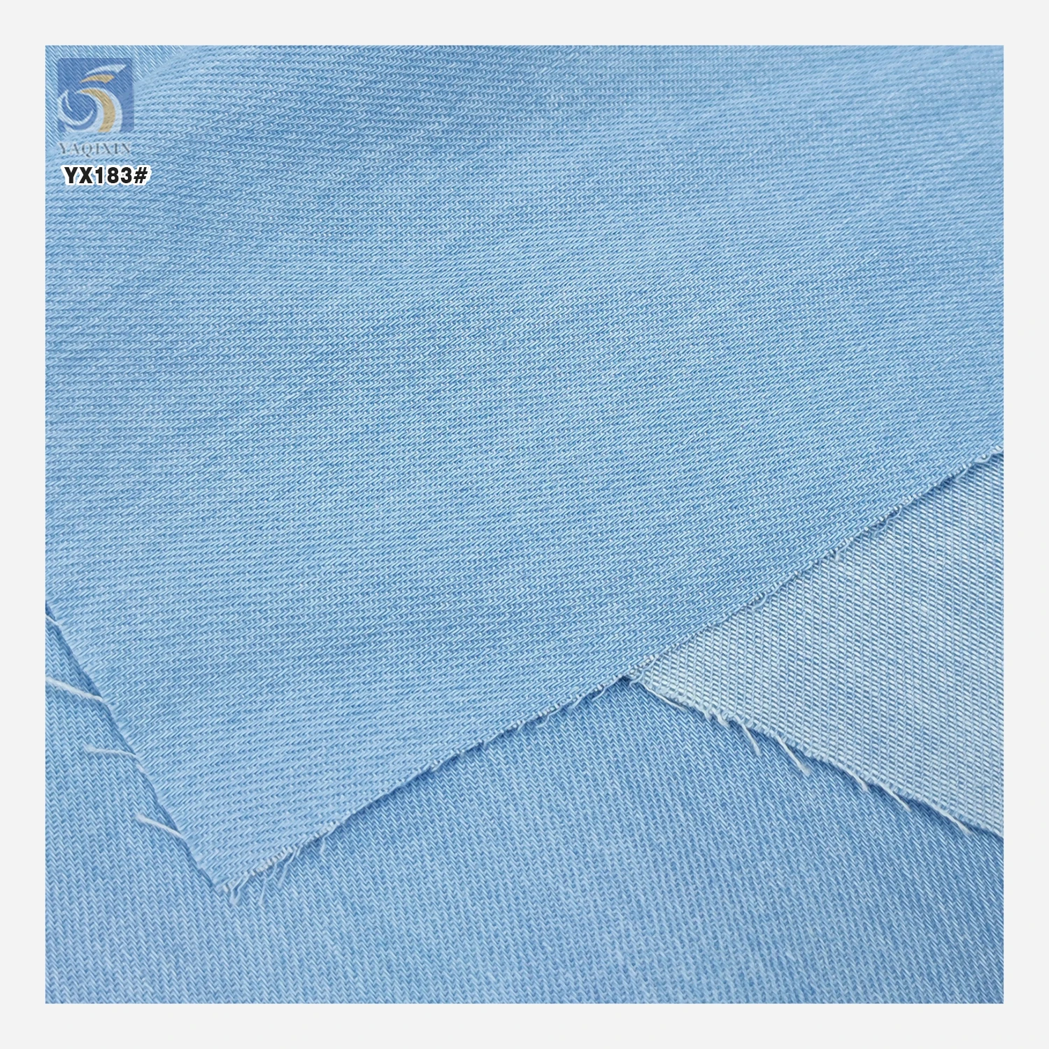 YX183 New Arrival Washed Wholesale Jean Cotton Twill Denim Fabric 150gsm 175CM 100% Cotton Light Denim Fabric - 图片 4