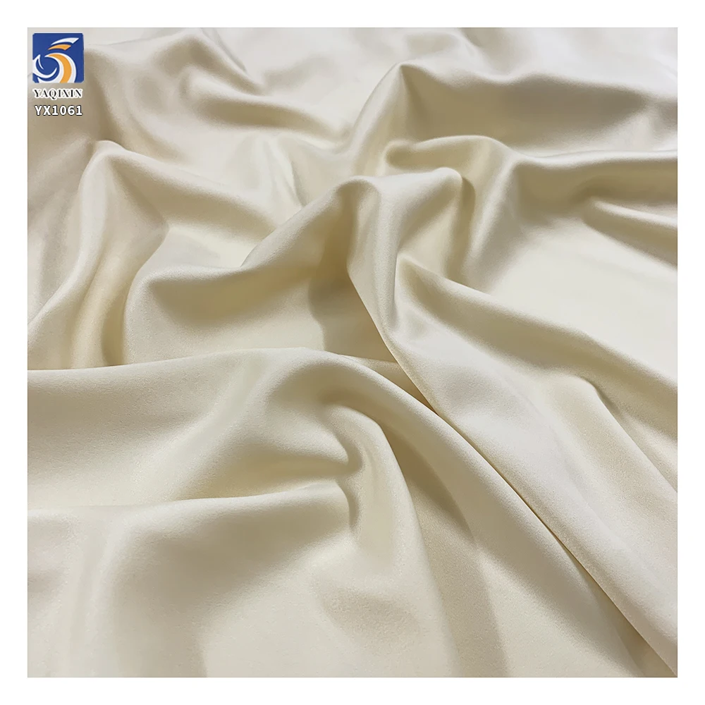 YX1061 170gsm Wall Street Business Apparel Clothing Dress Beige Satin Fabric Polyester Spandex Stretch Elastic Satin Fabrics - 图片 4