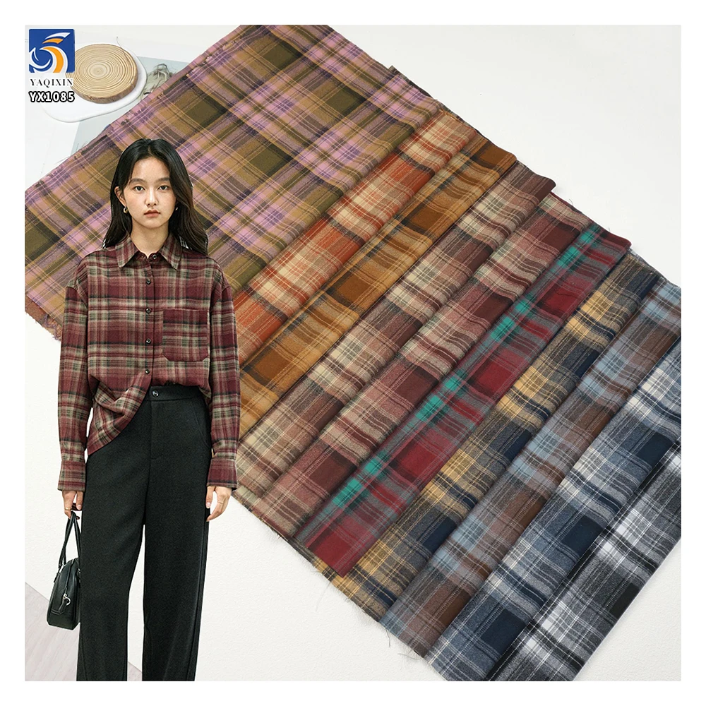 YX1085 180gsm Fashion British Preppy-Style School Uniform JK Fabric TR Polyester/Cotton Plaid Yarn-Dyed Fabrics