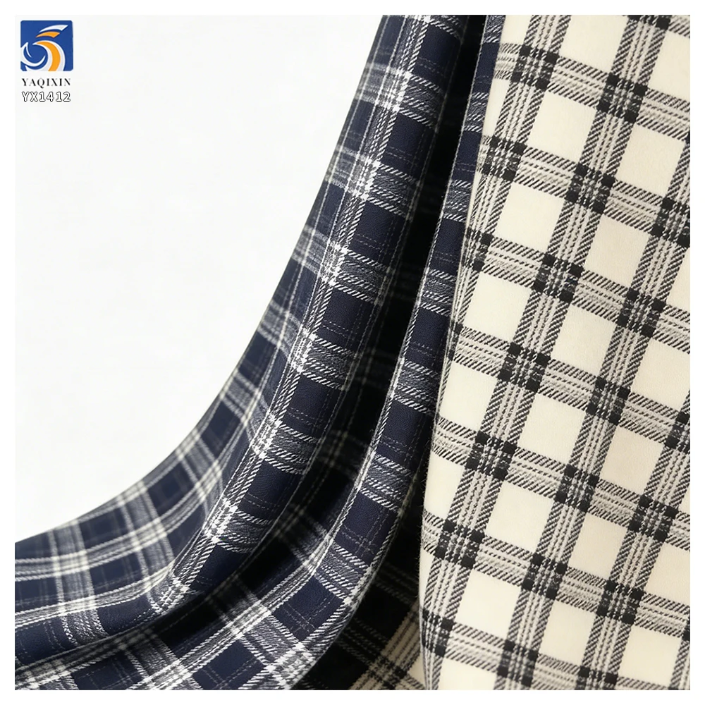 YX1412 190gsm High Quality TR 30 Polyester 70 Cotton Yarn Dyed Plaid Fabric for Fashion Women Dresses and Shirts - 图片 5