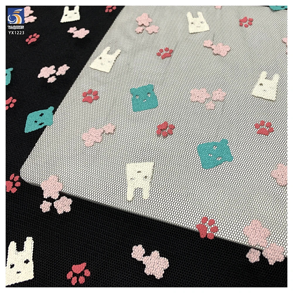YX1223 2026 Skirt Digital Art Printed Fabrics Custom Children's Cartoon Patterns Offset Printed Polyester Tulle Fabric - 图片 6