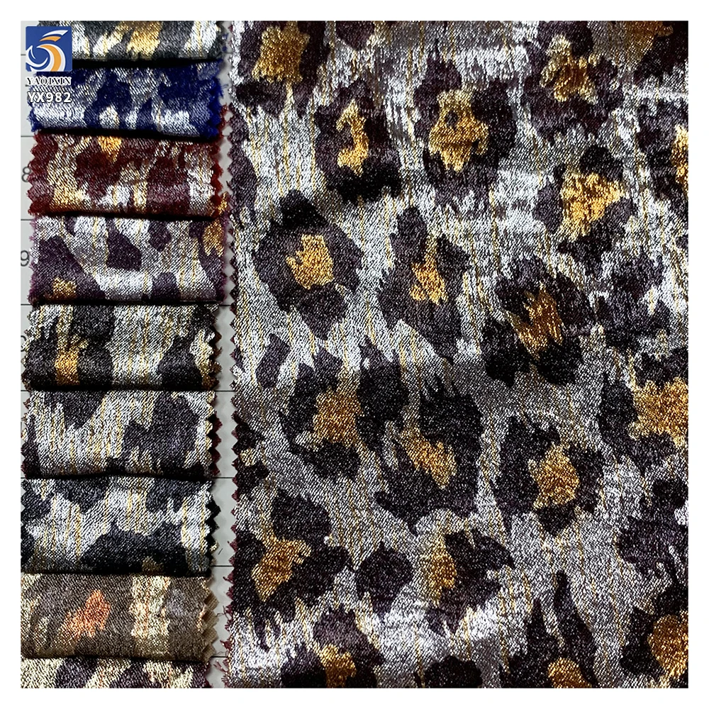 YX982 2026 New Arrivals 105gsm Chiffon Fabric With Two-Tone Leopard Print Fabric Chiffon Customization for Clothing Pants - 图片 4