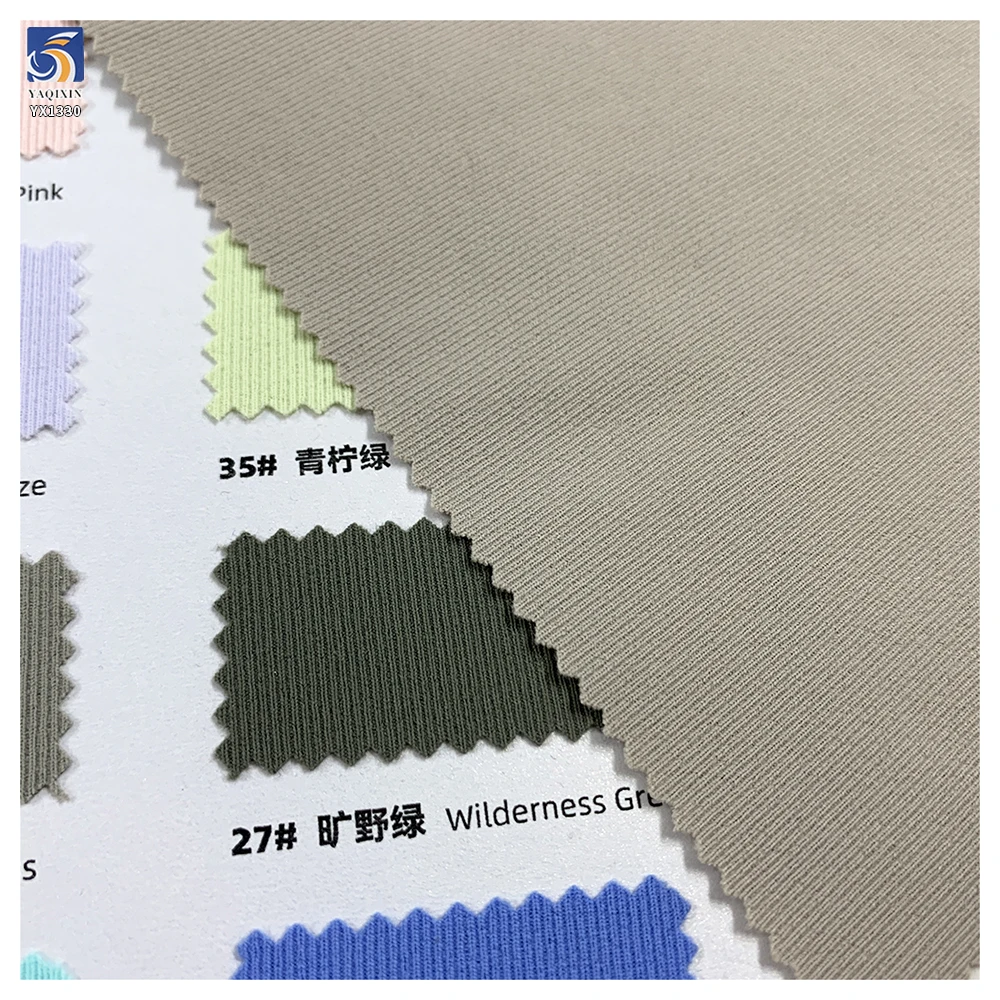 YX1330 Premium Quick-drying Sport Fabrics 170gsm 88% Nylon 12% Spandex Knit Stretch Stripe Outdoor Yoga Fabric for Women - 图片 2