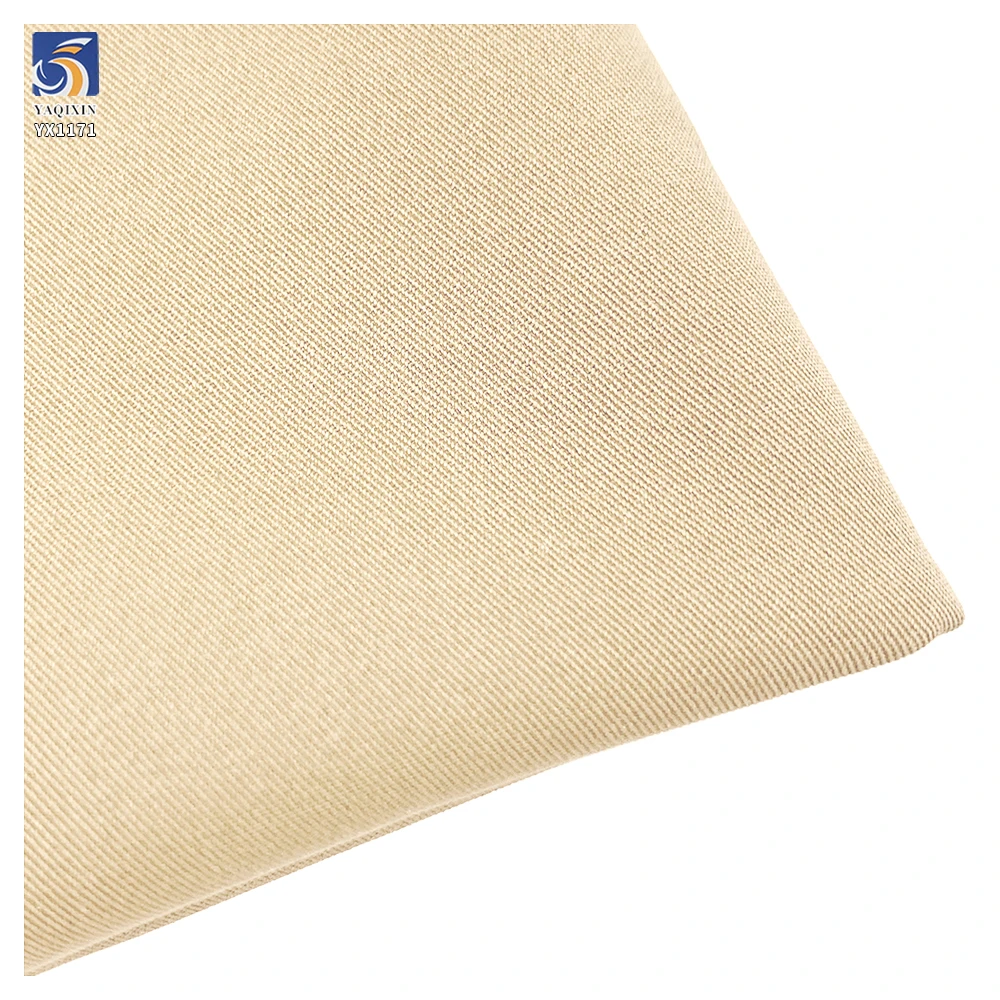 YX1171 China 100 Polyester Khaki Twill Fabric Roll Woven 240gsm 2/2 Cheap Thick Twill Fabric for Women's Pants Coats and Skirts - 图片 3