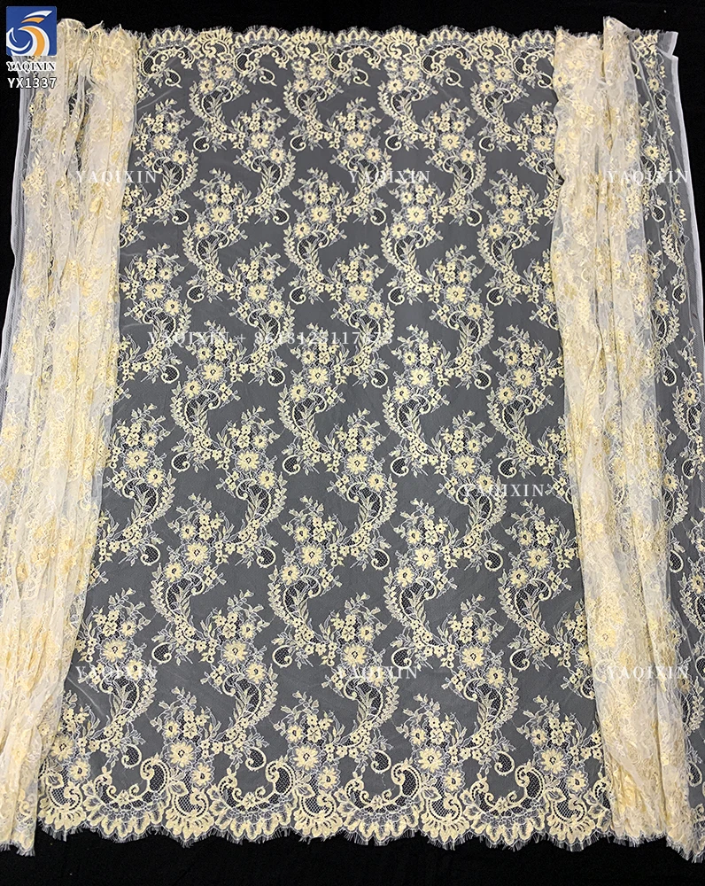YX1337-1 China Supplier Wholesale 3m*1.5m Custom Dyed Eyelash Lace Fabric New Competitive Price Lace Fabric for Clothing - 图片 6