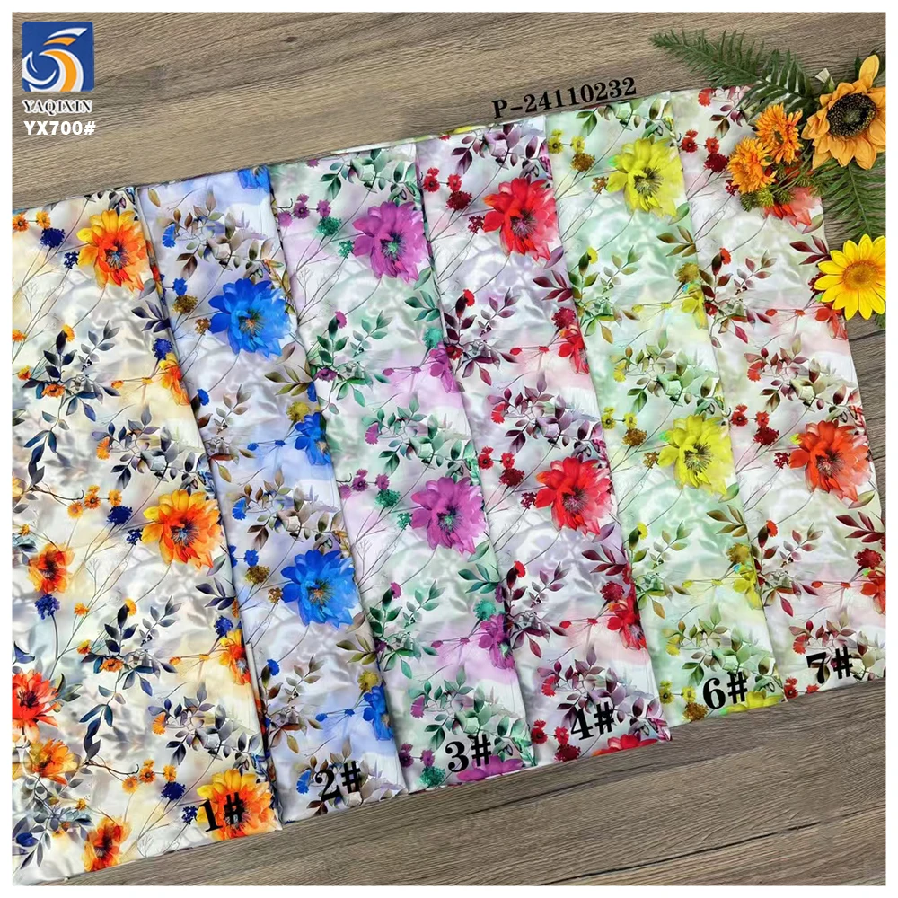 YX700 High Definition 3D Digital Print Florals Fabric 110gsm Colored Flowers Chiffon Printing Fabric for Garments - 图片 4