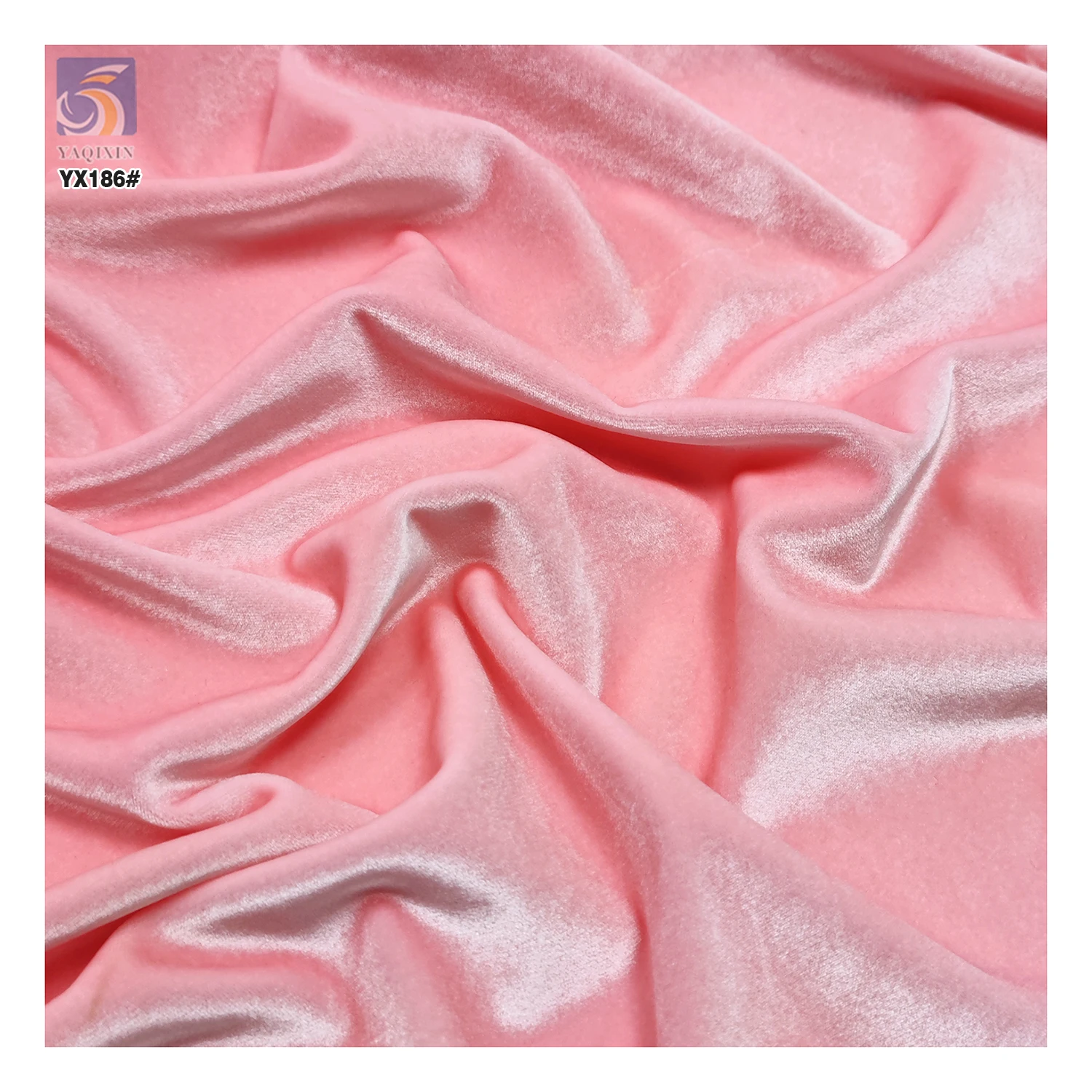 YX186 High Quality 280gsm 92% Polyester 8% Spandex Sunshine Stretch Velvet Fabric Soft Knitted Design Party Dresses Sofas - 图片 5