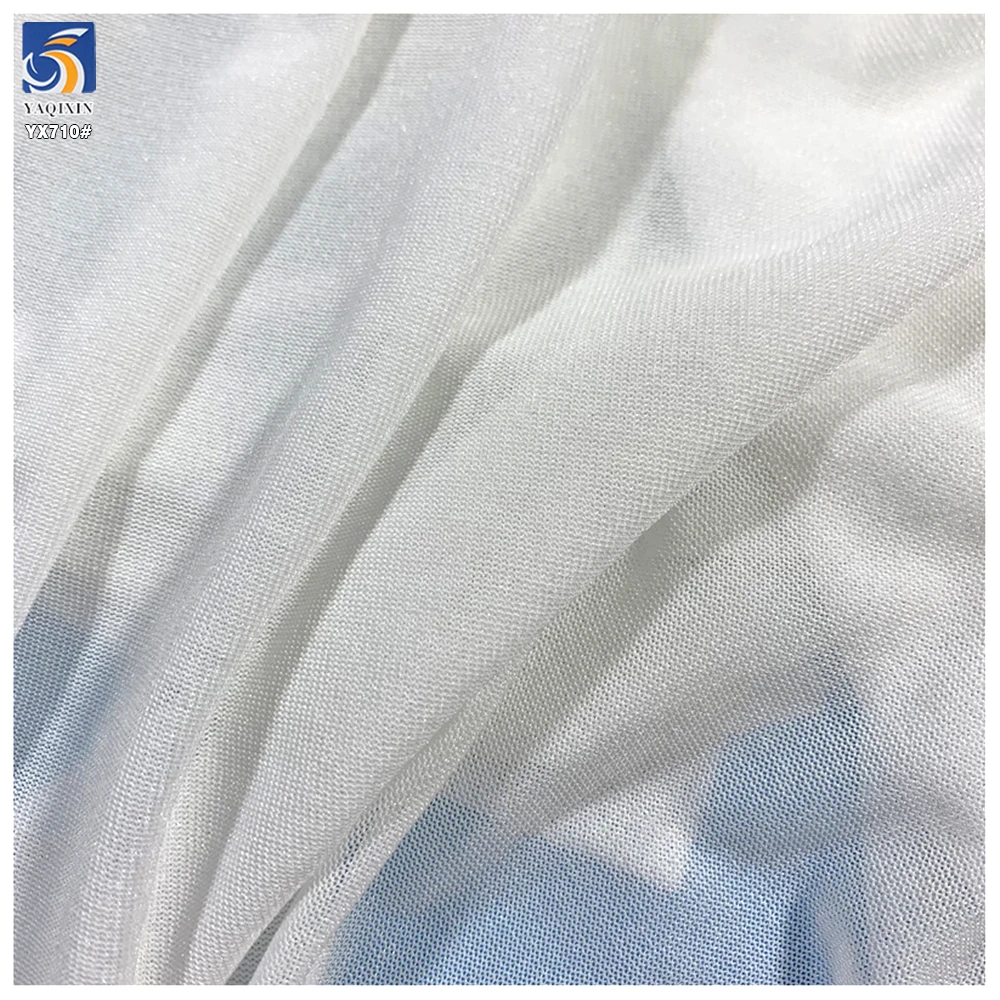 YX710 Glossy 50D 4 Way Stretch Power Net Mesh Fabric Breathable 92 Nylon 8 Spandex 4 Way Stretch Tulle Knitting Fabric - 图片 4