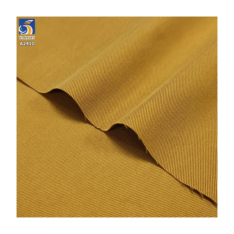 A2410 220gsm Soft Skin-friendly Dark Khaki Twill Chino Pants Fabric 65% Cotton 35% Lyocell Blend Cotton Twill Fabrics - 图片 5