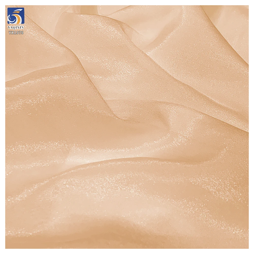YX1375 Chinese Cheap Price 1 Yard Top Quality Density 80gsm Solid Glossy Chiffon Fabric for Sunscreen Dress - 图片 2