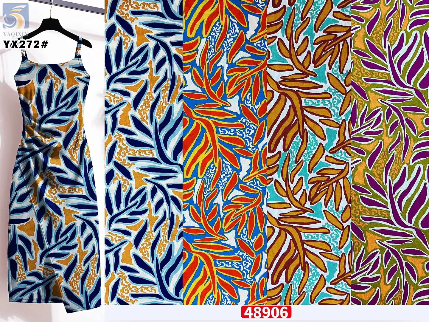 YX272 Cheap Rayon Fabric Polynesian Digital Print Design for Women's Dresses - 图片 4