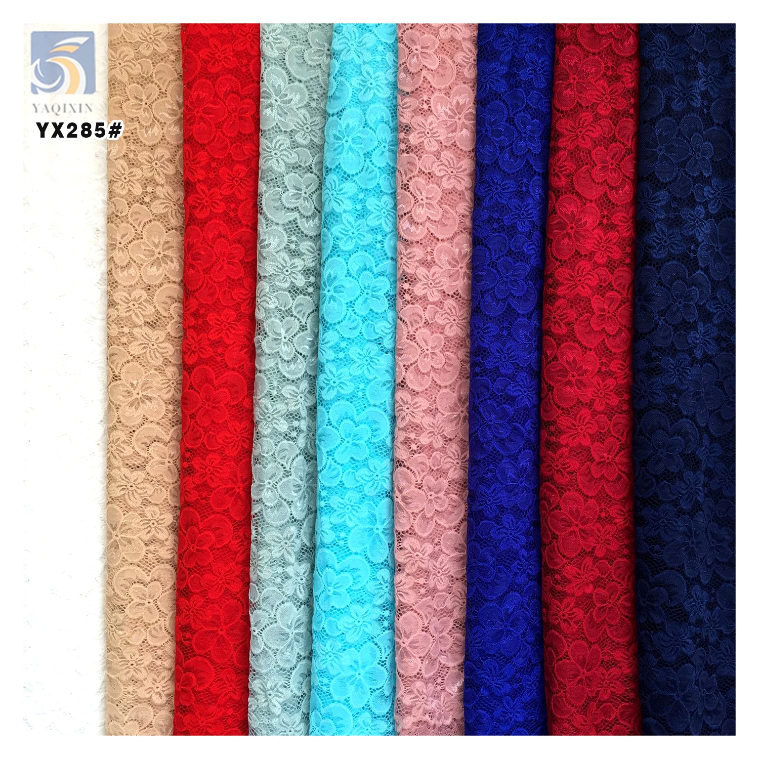 YX285 High Quality Woven 90%Nylon 10%Spandex Stretch Jacquard White Floral Lace Fabric for Blouses - 图片 6
