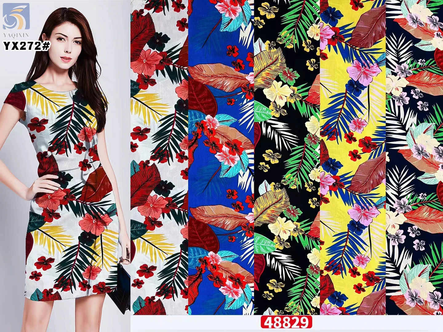YX272 Cheap Rayon Fabric Polynesian Digital Print Design for Women's Dresses - 图片 3