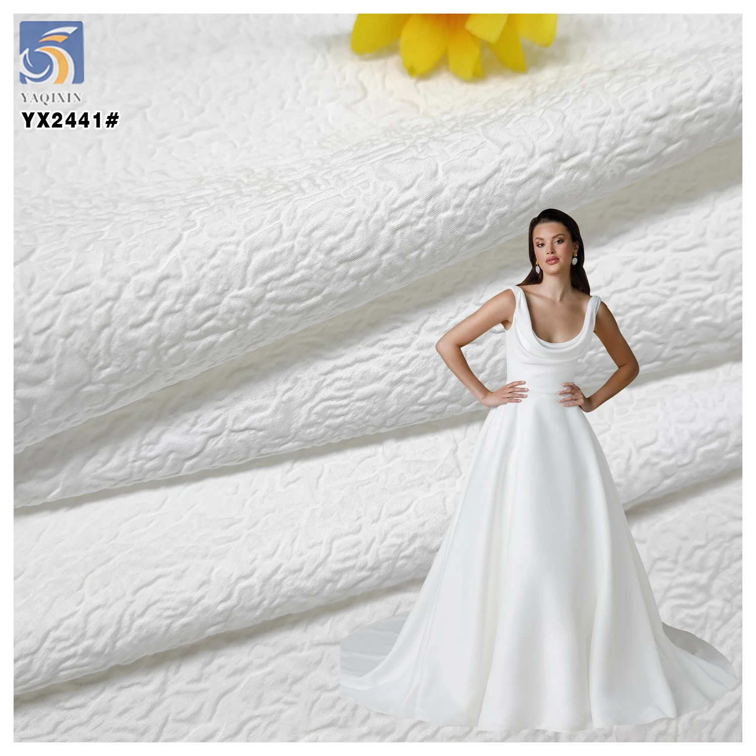 Wholesale Salt Shrink Composite Embossed Jacquard Dress Wrinkle Chiffon Fabric Viscose/Polyester Seersucker Crepe Fabric