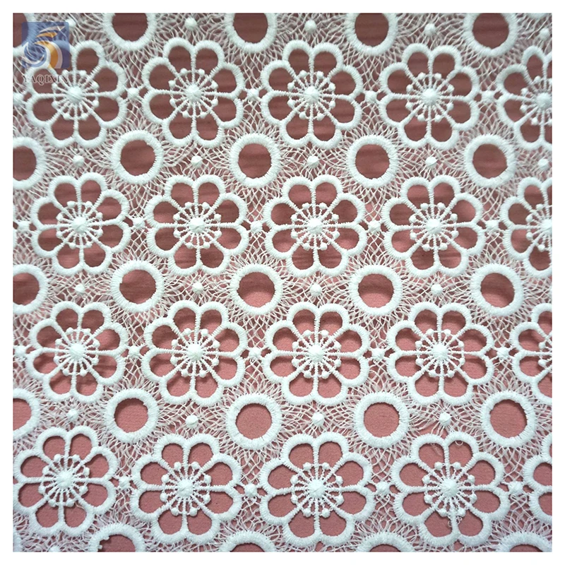 Guangzhou Wholesale Price Reasonable Price Latest African Water Soluble Polyester Lace Fabric for Nigerian Bridal - 图片 3
