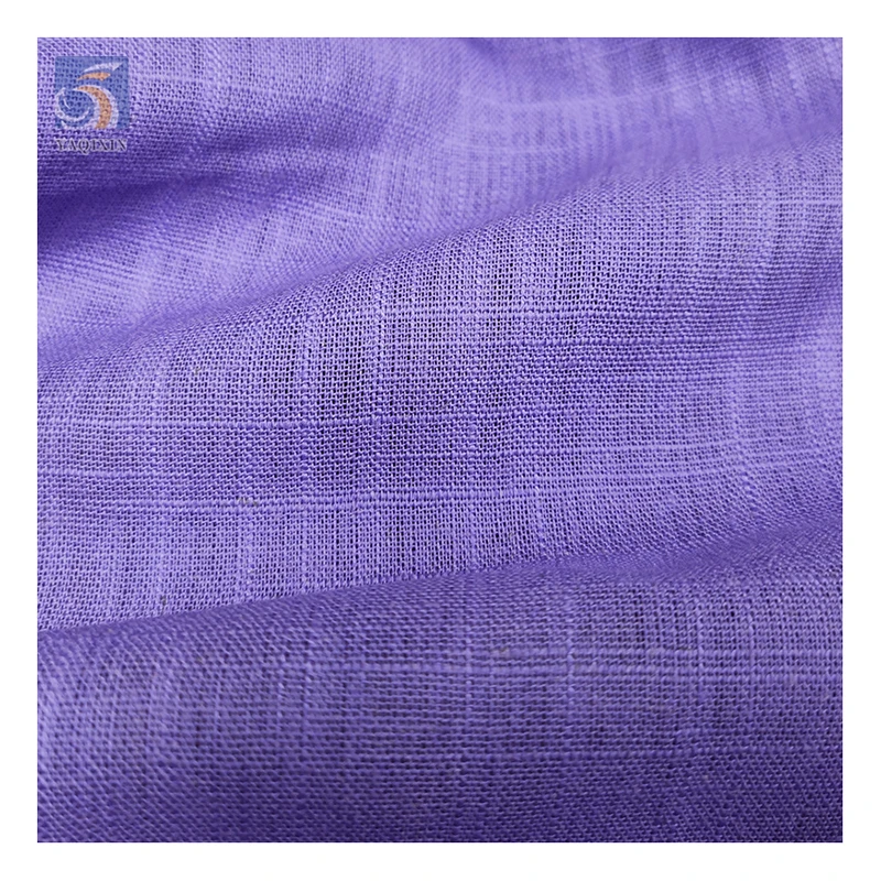 YX2377 Guangzhou YaQiXin Factory 189gsm/120gsm Wholesale Solid 100% Pure Linen Fabric for Clothing - 图片 3