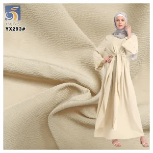 YX293 125g 95%Polyester 5%Spandex Wrinkled 4-way Stretch Voile Chiffon Fabric Crepe Premium Chiffon Muslim Abaya for Garments
