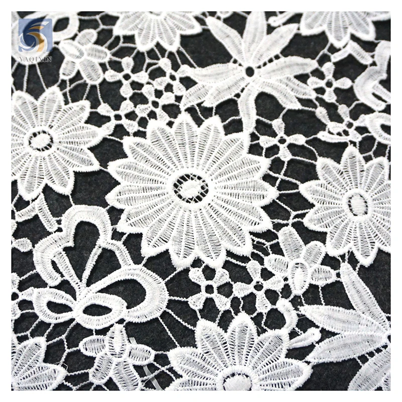 YX2436 Latest African Guipure Lace Fabric for Nigerian Party Wedding Dress Water Soluble Lace Dress - 图片 4