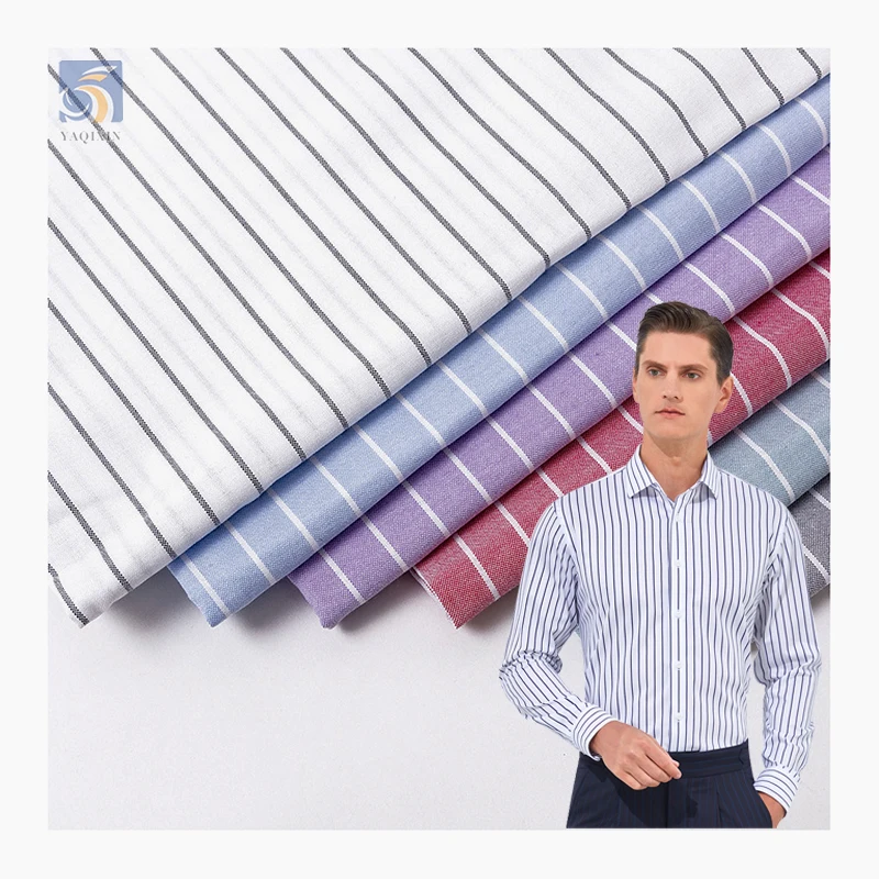 YX2741 High Quality 140gsm 40S Combed 100% Cotton Oxford Fabric Striped Oxford Man Shirt Fabric