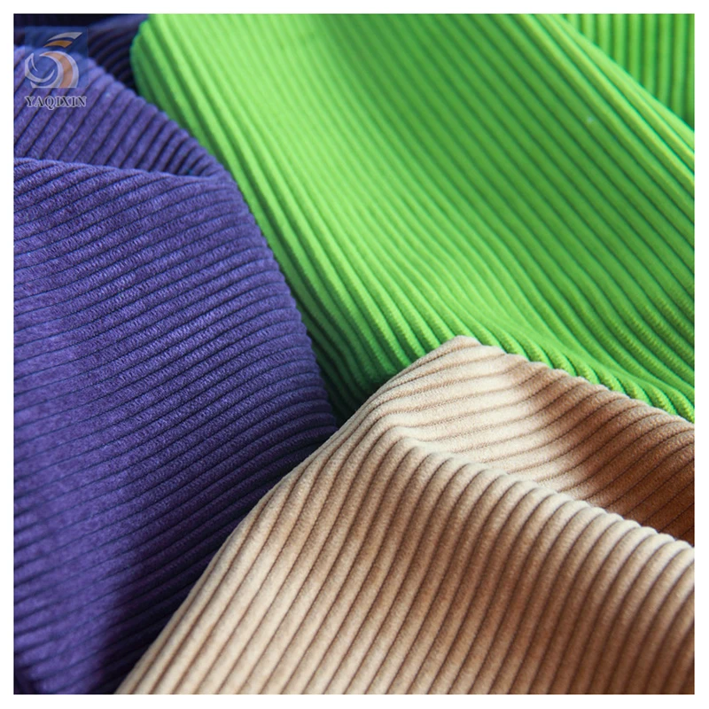 YX2341 Custom Non-Stretch 360gsm 8W Wale 100% Polyester Corduroy Fabric for Dresses 2026 New Corduroy Fabric Textile - 图片 3