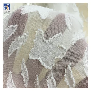 YX1057 150cm 120g Lightweight Burnout Chiffon Jacquard Fabric Soft Sheer Wicker Plum Mesh Fabric for Women Dress Blouse Garment