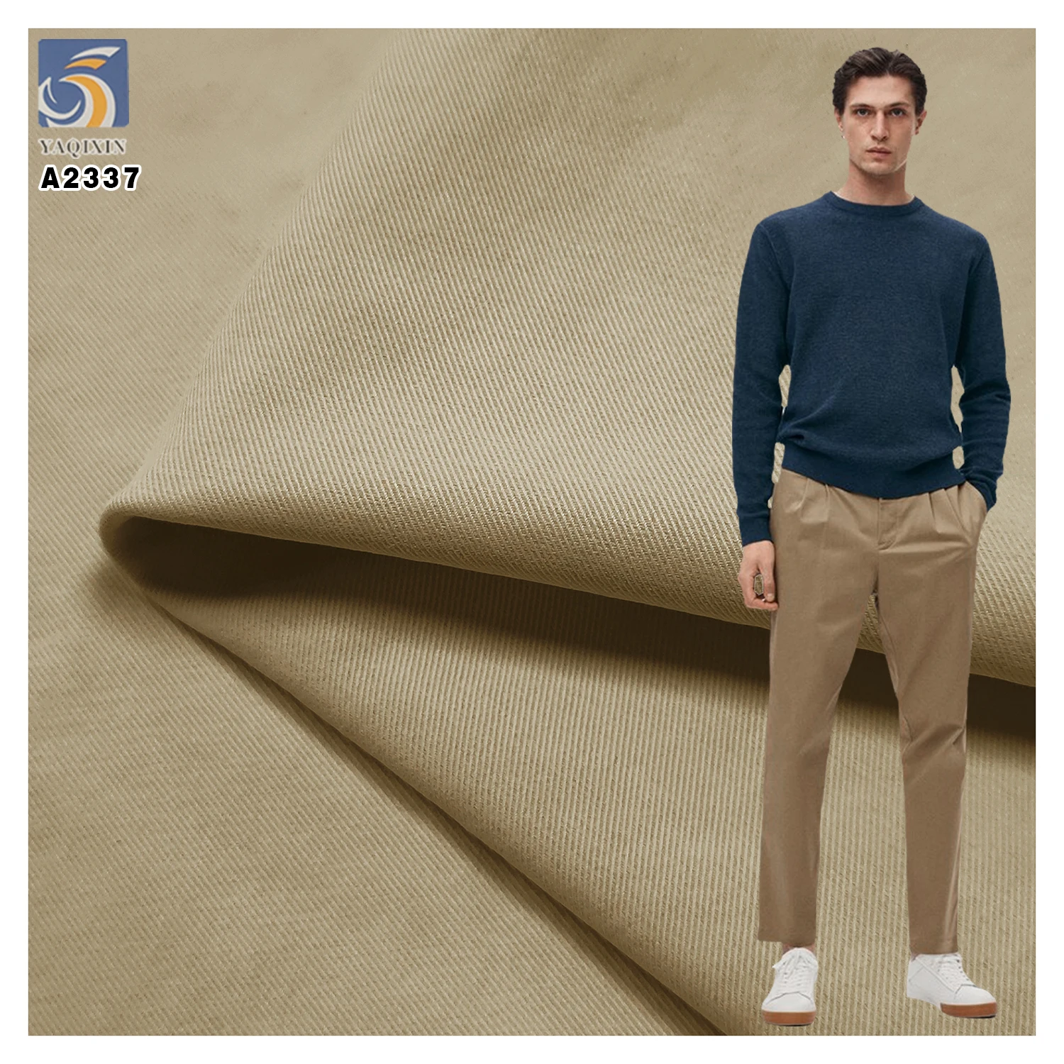 A2337 Autumn Wash-Free Twill Yarn Card Stretch Scimitar Yamamoto Pants Fabric 100% Polyester Twill Fabrics 270gsm