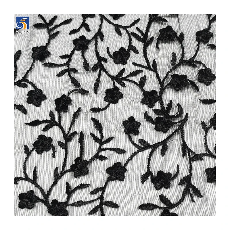 Mass Production of High-quality Embroidery Bud Pattern Tulle Embroidery Supports Sample Customization - 图片 3