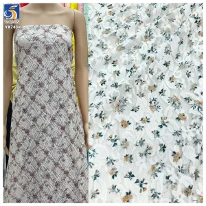 YX740 Ready-made Wholesale Prices Chantilly Lace Fabric Colorful Floral Mesh Lace Fabric Print for Dress French