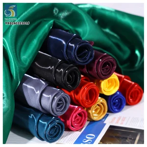 High Quality 150gsm 100% Polyester Satin Fabric Shiny Black Liquid Satin Fabrics
