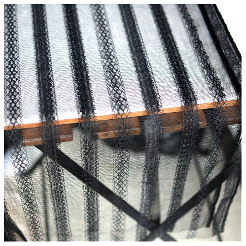 Hot Sales Light Pink Jacquard Striped Fabric Textile Women Stockings Garments Stripe Jacquard Tulle Mesh Fabric - 图片 4