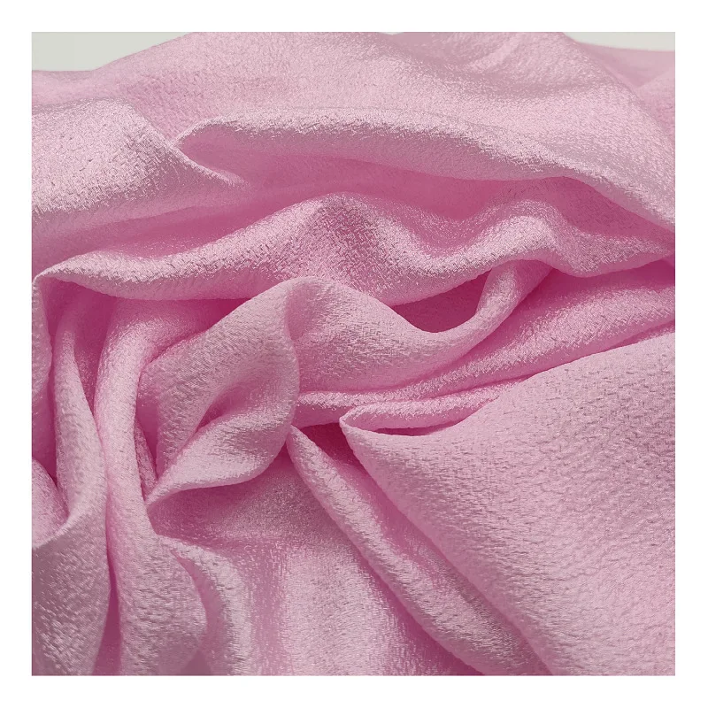 YX2590 High Quality Solid Organza Fabric Crepe 100 Nylon Wrinkled Bubble Organza Fabric for Woman Dress - 图片 6